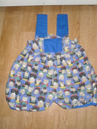 blauwe tuinbroek met beren, 50-55 cm