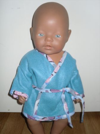 lichtblauwe badjas 43 cm