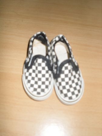 geruite poppenschoentjes 6-8 cm