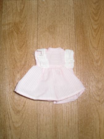 roze/wit gestreept jurkje 18-20 cm