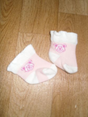 roze sokjes met beertjes 6 cm