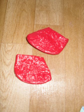 rode 'leren' slofjes 6 cm