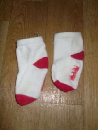 wit/rode sokken 8 cm