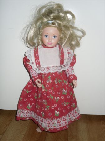 rode jurk met kraag 38 cm