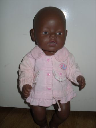 roze ribcord jas 43 cm