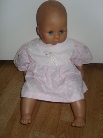 roze jurk met witte kraag 46-50 cm